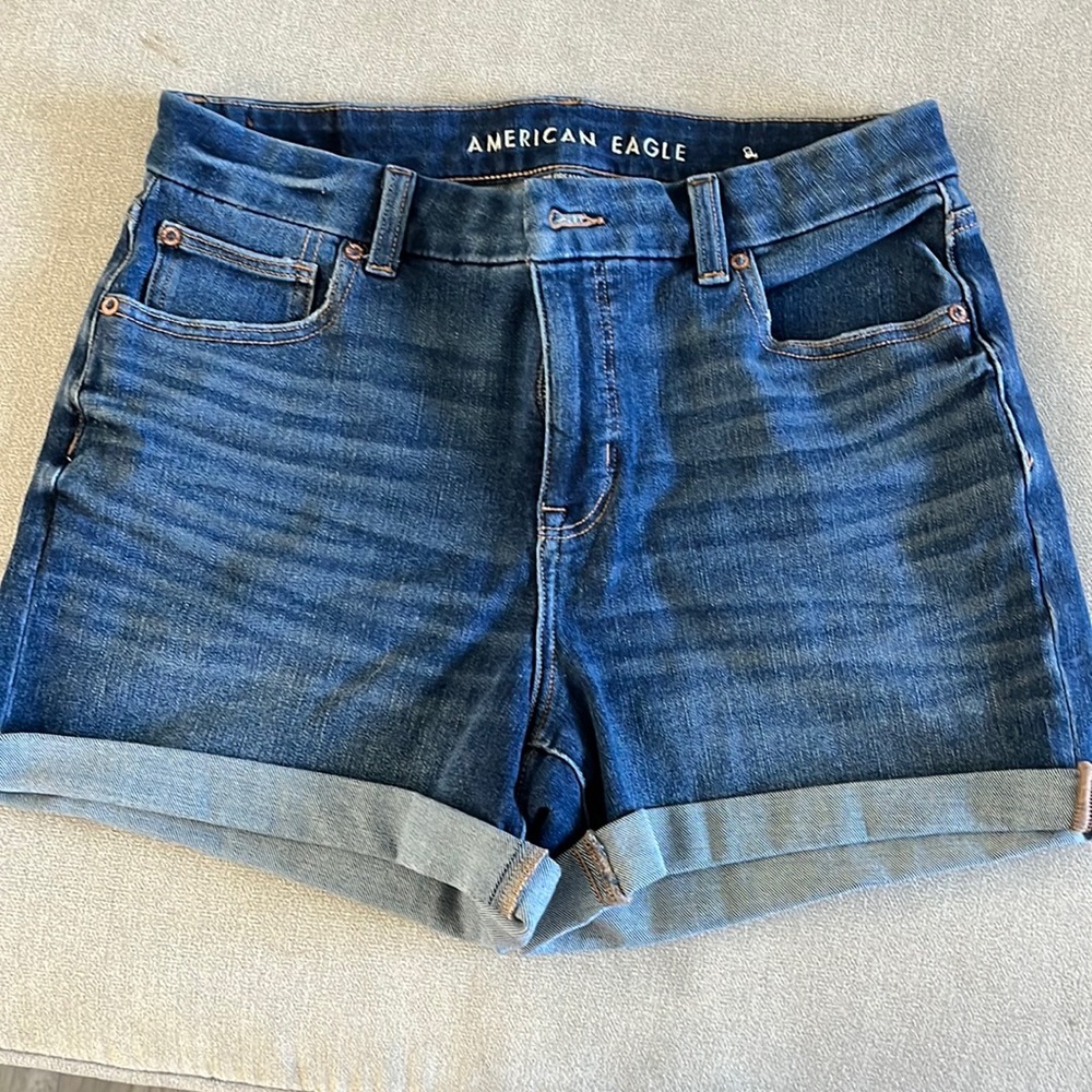 American eagle dark wash jean shorts